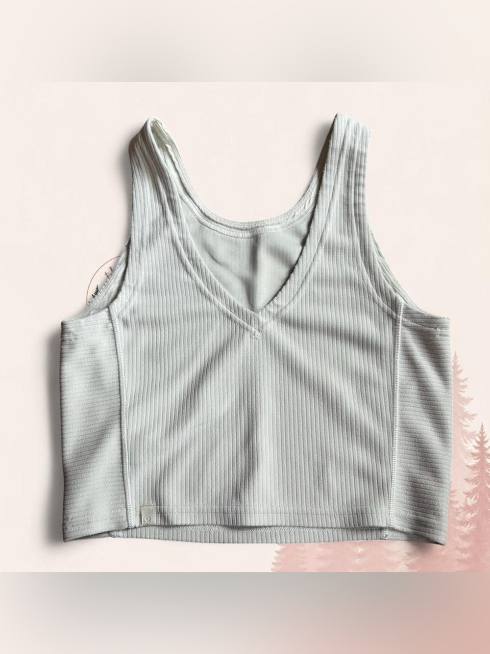 Lululemon Ribbed White Cropped Tank / Sports Bra Top – Size 4